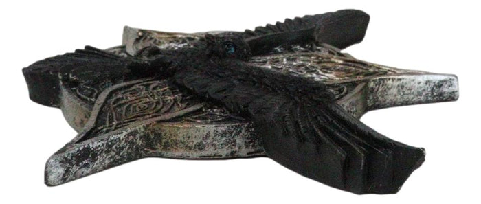 Ebros Gift Norse Viking Gothic Raven Crow With Triquetra Knotwork Disc Incense Burner