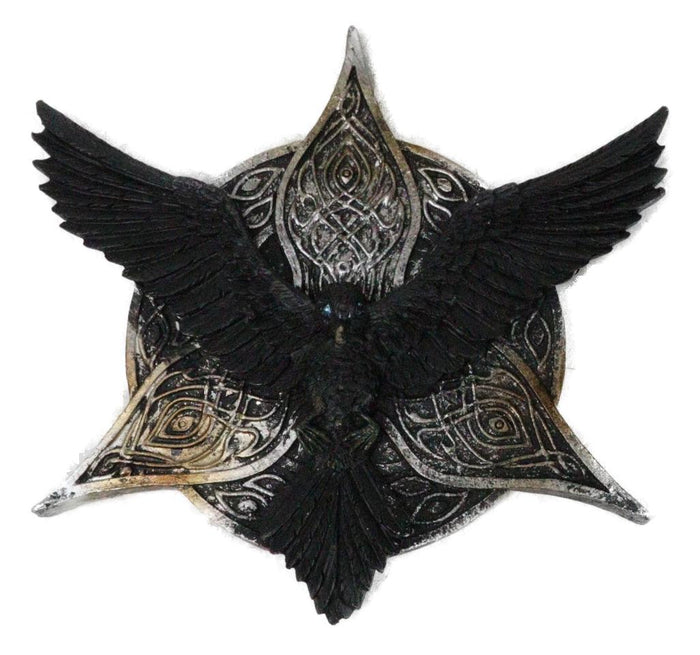 ebros gift Norse Viking Gothic Raven Crow with Triquetra Knotwork Disc Incense Burner