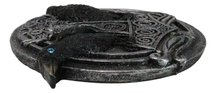 Ebros Gift Norse Viking Knotwork Thor Hammer Mjolnir With Black Ravens Incense Burner
