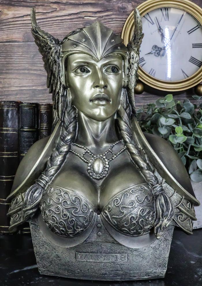 ebros gift Norse Viking Poetic Edda Goddess Valkyrie Bust Statue 11"H Odin's Iron Maiden