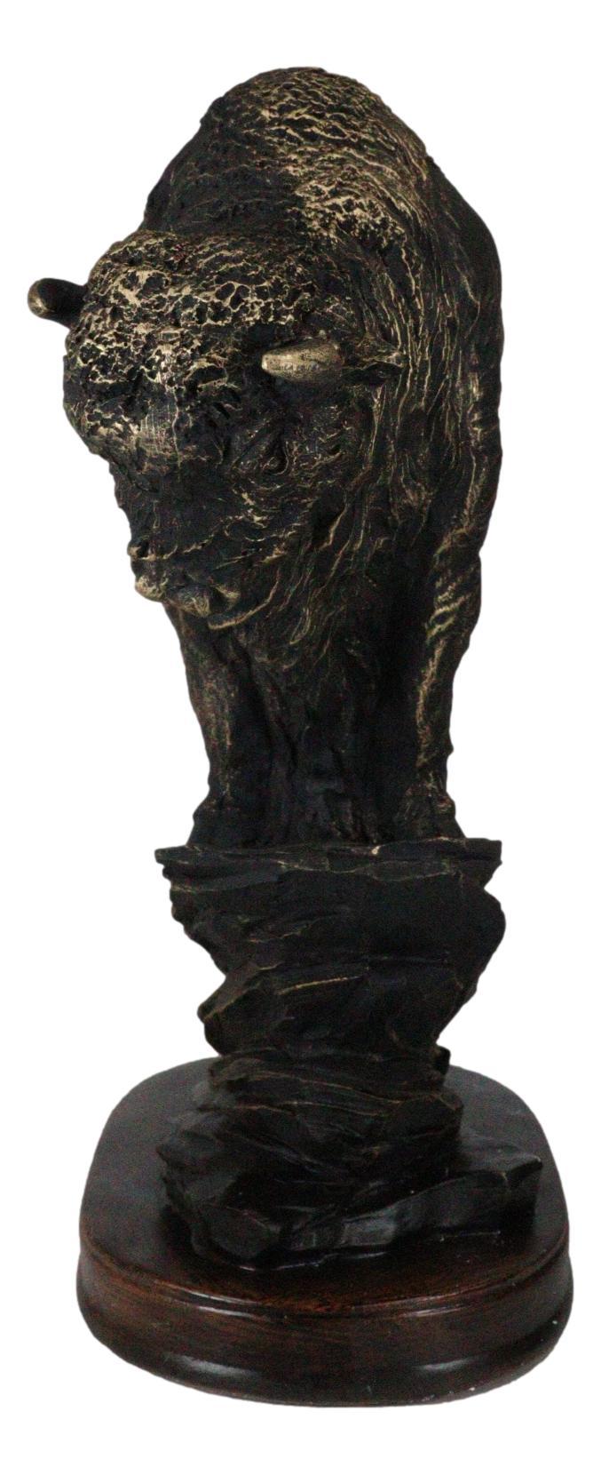 Ebros Gift North American Indian Plains Bison Buffalo Climbing Rock Cliff Slope Figurine