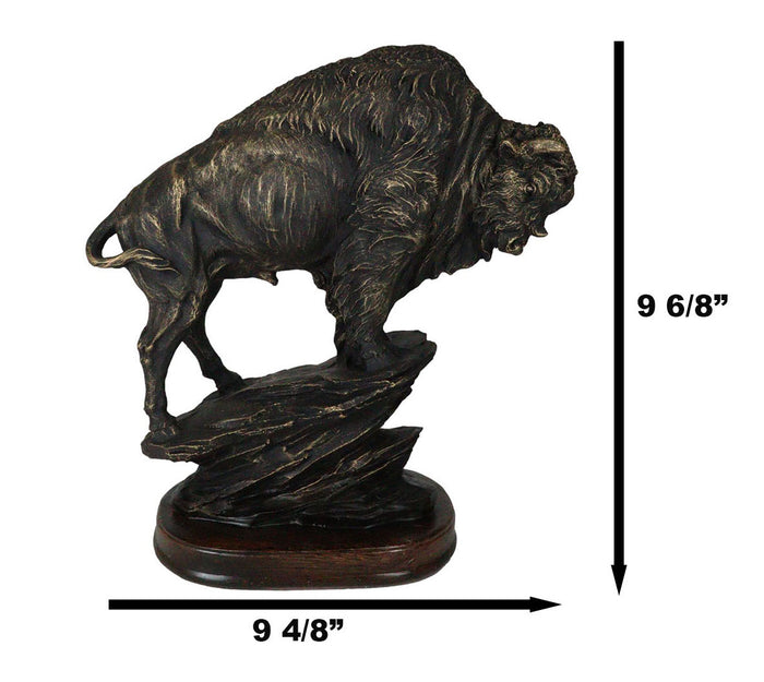 Ebros Gift North American Indian Plains Bison Buffalo Climbing Rock Cliff Slope Figurine