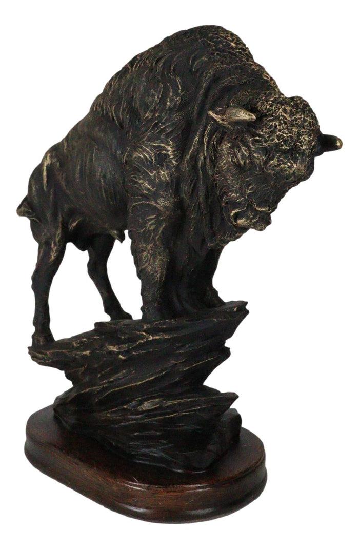 Ebros Gift North American Indian Plains Bison Buffalo Climbing Rock Cliff Slope Figurine
