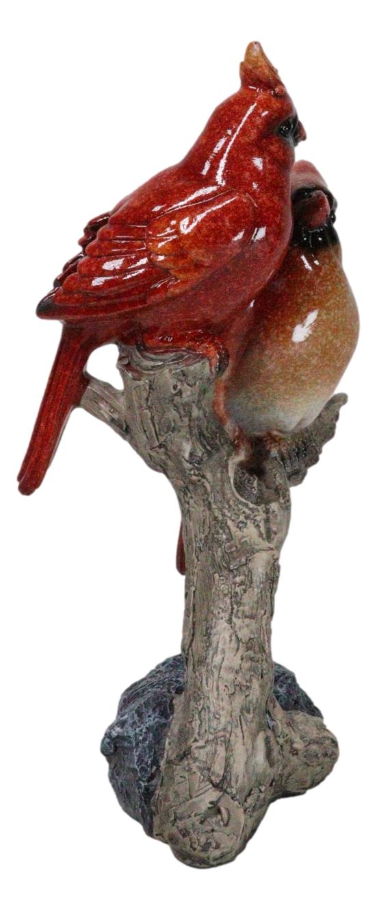 Ebros Gift Northern Male And Female Red Cardinal Birds Perching On Tree Branch Figurine