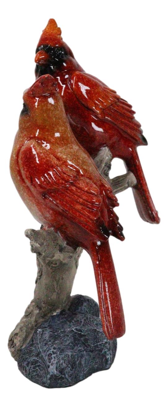 Ebros Gift Northern Male And Female Red Cardinal Birds Perching On Tree Branch Figurine