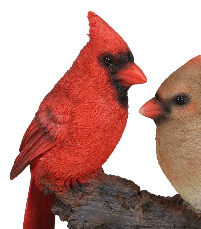 Ebros Gift Northern Red And Brown Cardinal Male And Female Birds Couple On Branch Figurine