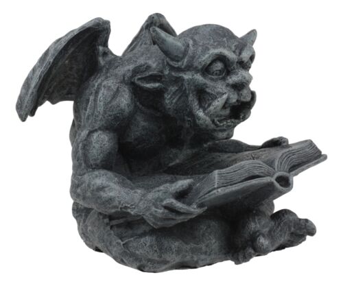 Ebros Gift Notre Dame Horned Gargoyle With Spell Book Statue Demonic Bibliography Watchmen