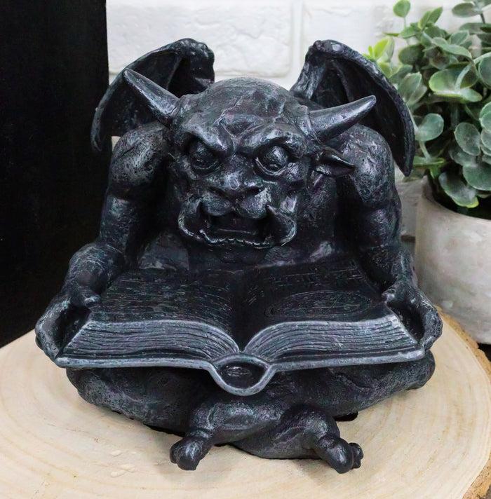 ebros gift Notre Dame Horned Gargoyle With Spell Book Statue Demonic Bibliography Watchmen