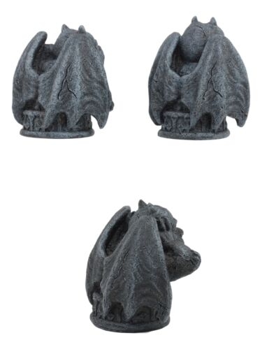 Ebros Gift Notre Dame See Hear Speak No Evil Winged Gargoyle Statue Set Of 3 Mini Gargoyles