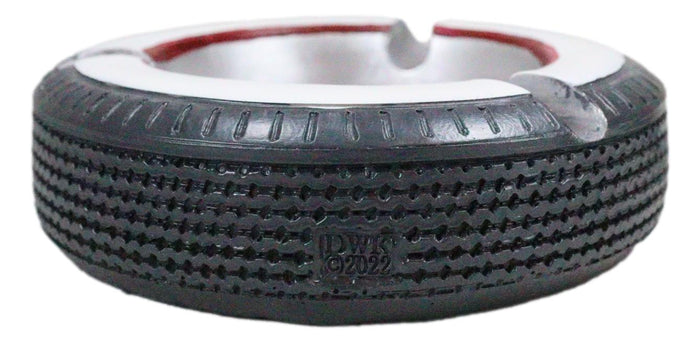 Ebros Gift Novelty American Classic Whitewall Wheel Tire Cigarette Ashtray Resin Figurine