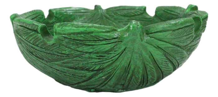 Ebros Gift Novelty Live Hippie Free Green Pot Leaf Weed Shaped Cigarette Ashtray Figurine