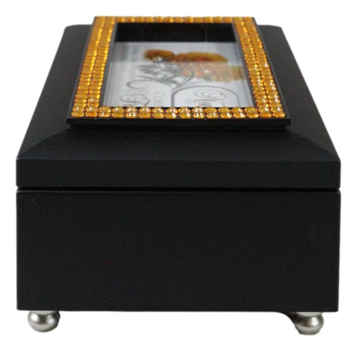 Ebros Gift November Month Topaz Birthstone Compassion Friendship Black Musical Trinket Box