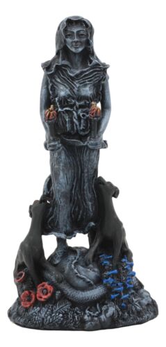 Ebros Gift Oberon Zell Spiral Triple Goddess The Crone Hecate With She Dog Hounds Statue