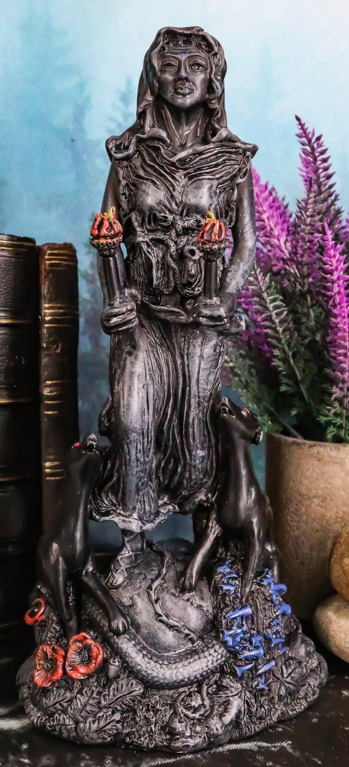 ebros gift Oberon Zell Spiral Triple Goddess The Crone Hecate With She Dog Hounds Statue
