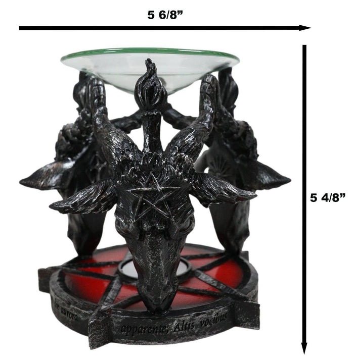 Ebros Gift Occult Baphomet Sabbatic Goat Skulls Pentagram Candle Oil Tart Scent Burner