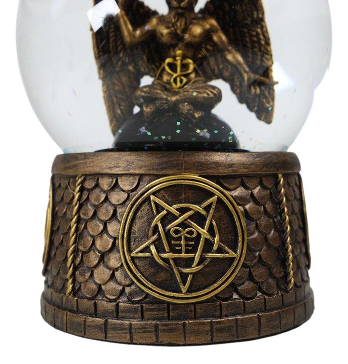 Ebros Gift Occult Eliphaz Levi Sabbatic Goat Baphomet Solve Et Coagula Glitter Water Globe