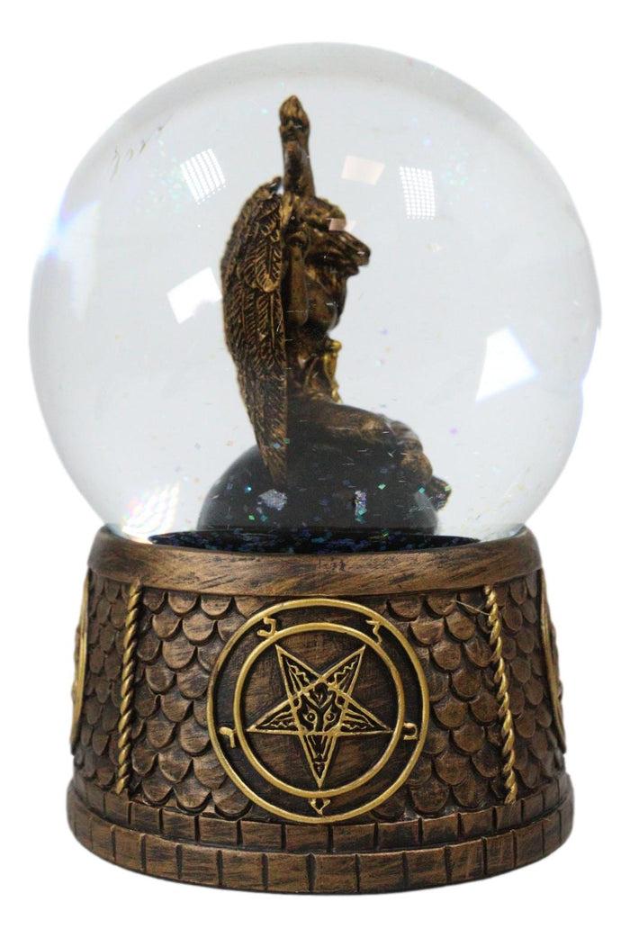 Ebros Gift Occult Eliphaz Levi Sabbatic Goat Baphomet Solve Et Coagula Glitter Water Globe