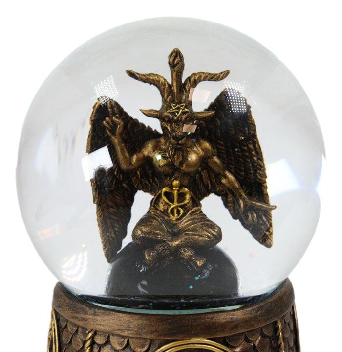 Ebros Gift Occult Eliphaz Levi Sabbatic Goat Baphomet Solve Et Coagula Glitter Water Globe