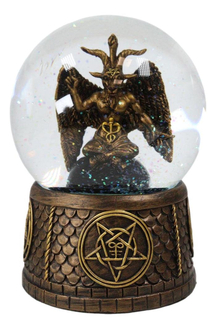 ebros gift Occult Eliphaz Levi Sabbatic Goat Baphomet Solve Et Coagula Glitter Water Globe