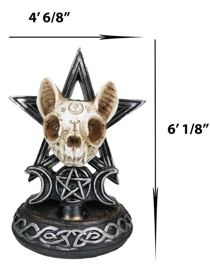 Ebros Gift Occult Ouija Cat Skull With Triple Moon And Pentagram Backflow Incense Burner