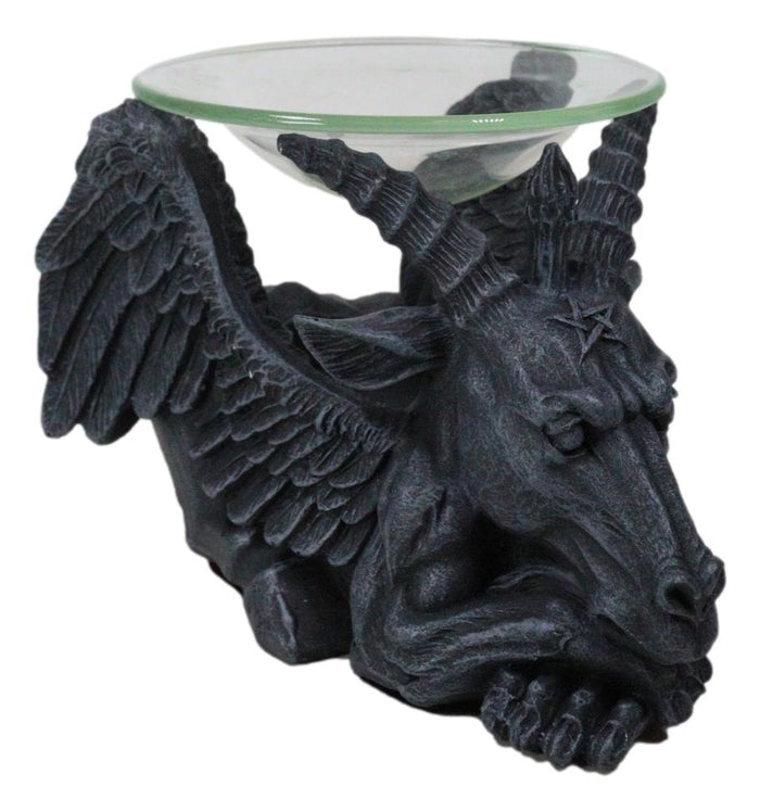 Ebros Gift Occult Winged Baphomet Sabbatic Goat Pentagram Candle Oil Tart Scent Burner