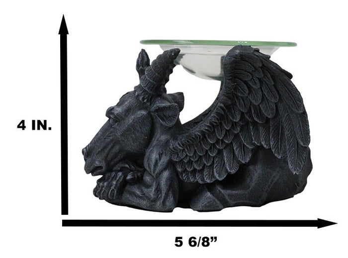 Ebros Gift Occult Winged Baphomet Sabbatic Goat Pentagram Candle Oil Tart Scent Burner