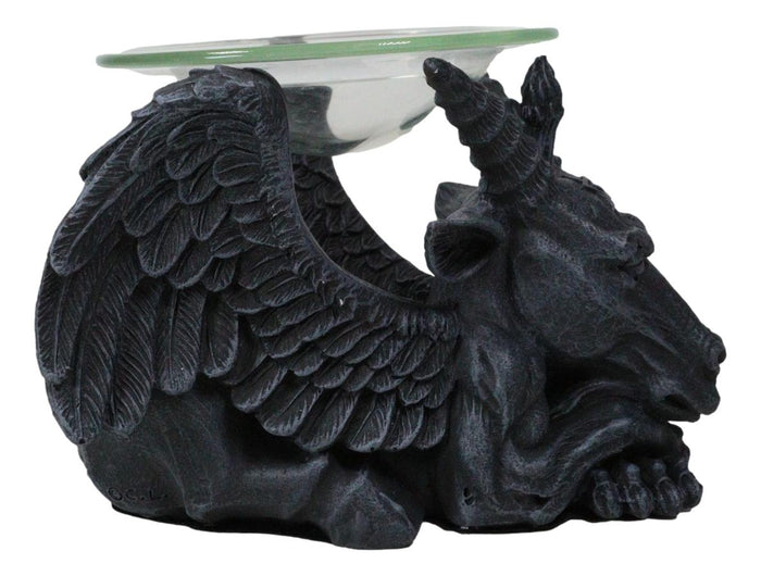 Ebros Gift Occult Winged Baphomet Sabbatic Goat Pentagram Candle Oil Tart Scent Burner