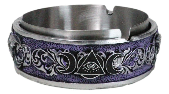 Ebros Gift Occultic Wicca Witchcraft Dark Triple Moon Death Moth Skull Cigarette Ashtray