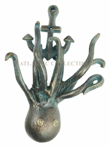 Ebros Gift Ocean Fearsome Creature Kraken Octopus With Ship Anchor Aluminum Door Knocker