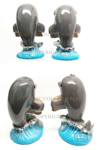Ebros Gift Ocean Marine Aquatic Cool Dolphin Family Holding Sign Small Figurines Set