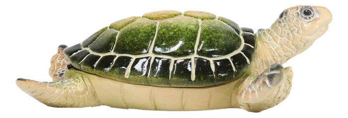 Ebros Gift Ocean Marine Green Sea Turtle Decorative Key Stash Decorative Trinket Box