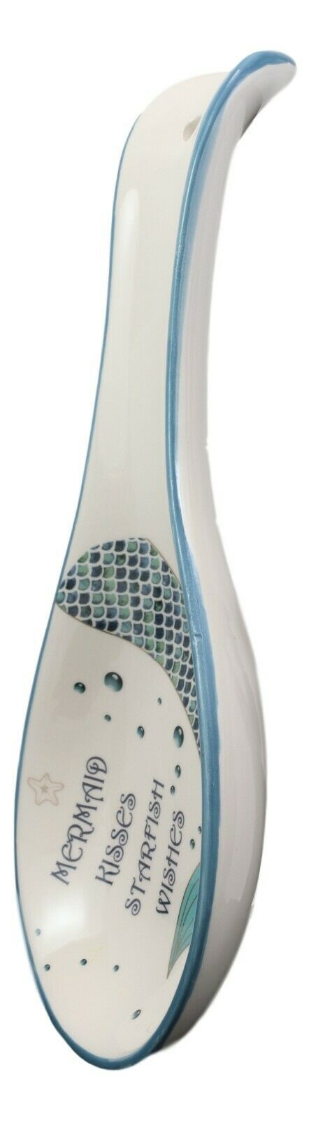 Ebros Gift Ocean Marine Mermaid Kisses Starfish Wishes Ceramic Kitchen Utensil Spoon Rest