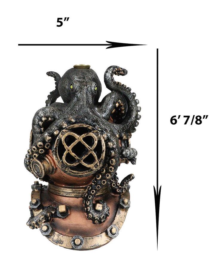Ebros Gift Ocean Marine Octopus Kraken On Steampunk Divers Helmet Incense Cone Burner