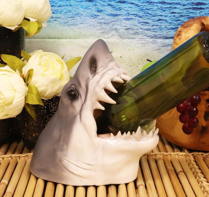 Ebros Gift Ocean Marine Prehistoric Megalodon Shark Jaws And Teeth Wine Holder Caddy Statue