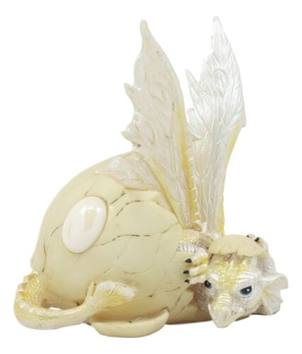 Ebros Gift October Birthstone Dragon Egg Statue Opal Gem Birthday Dragon Hatchling Figurine