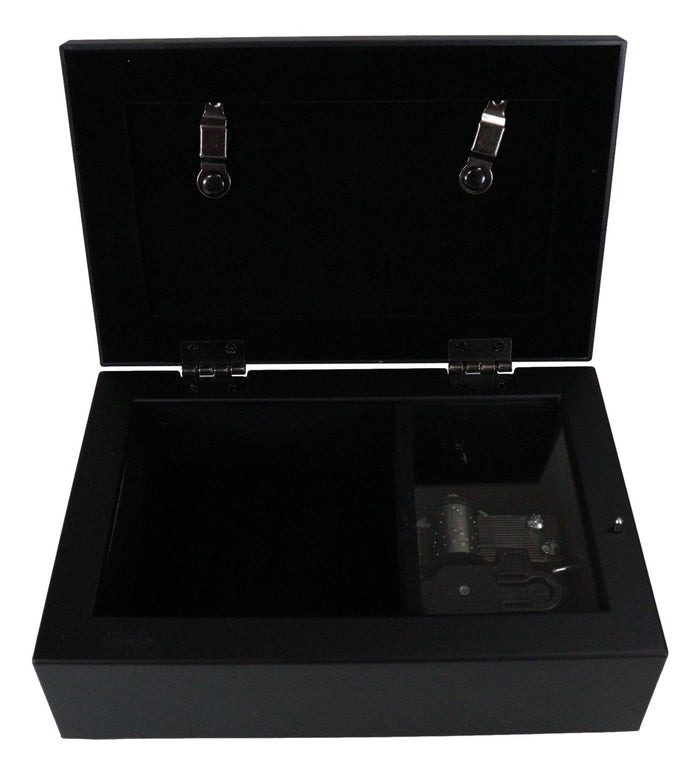 Ebros Gift October Month Opal Birthstone Elegance And Warmth Black Musical Trinket Box