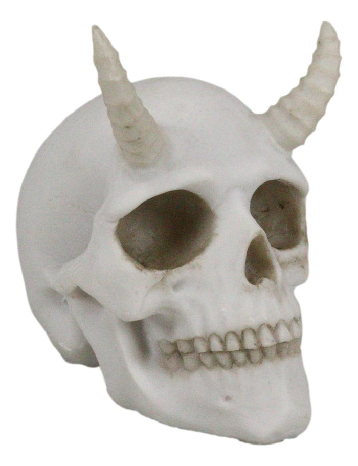 Ebros Gift Off White Small Goat Horned Demon Skull Hell Spawn Skeleton Inferno Imp Figurine