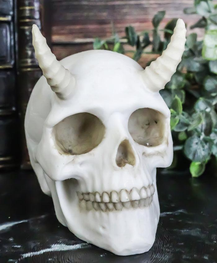 ebros gift Off White Small Goat Horned Demon Skull Hell Spawn Skeleton Inferno Imp Figurine
