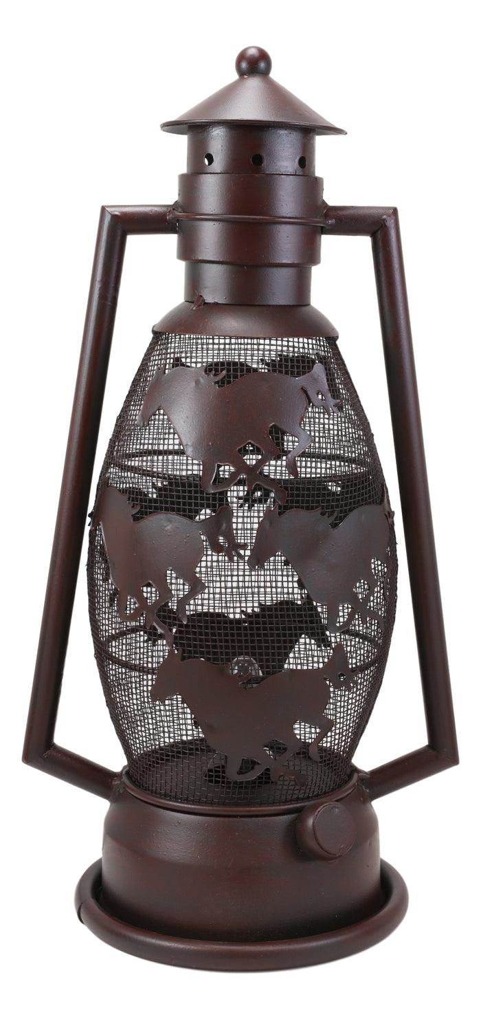 Ebros Gift Old Fashioned Rustic Western Horses Electric Metal Lantern Lamp Or Shadow Caster