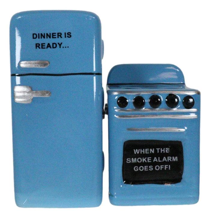 Ebros Gift Old Fashioned Vintage Refrigerator And Kitchen Stove Salt And Pepper Shakers Set