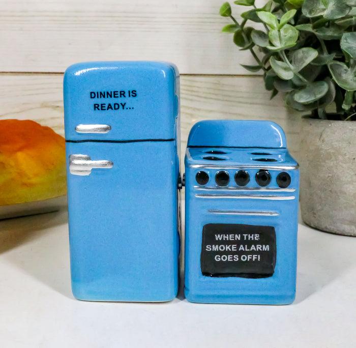 ebros gift Old Fashioned Vintage Refrigerator And Kitchen Stove Salt And Pepper Shakers Set