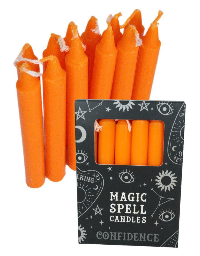 ebros gift Orange Confidence Pack of 12 Wicca Occult Witch Ritual Spell Chime Candles