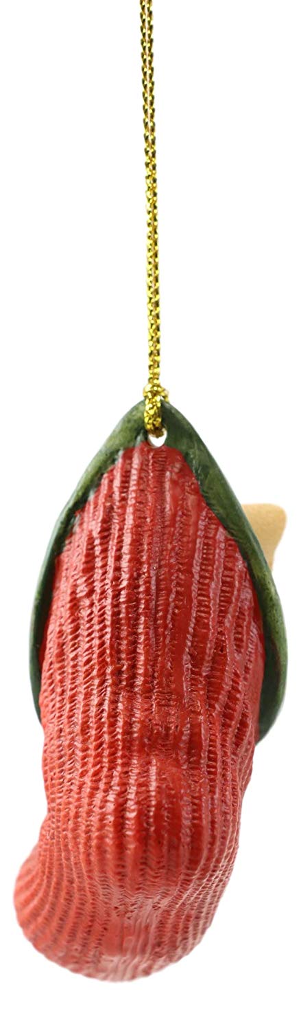 Ebros Gift Orange Tabby Cat Kitten In The Sock Small Hanging Ornament Figurine & Glass Eyes