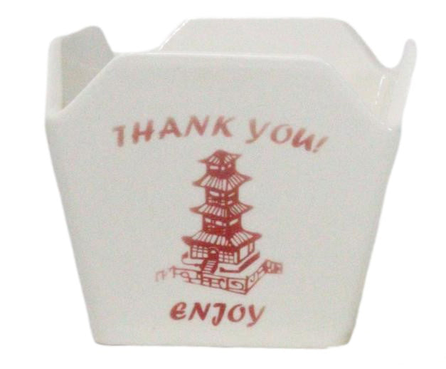 Ebros Gift Oriental Buddha Pagoda Asian Takeout To Go Box Serving Bowl With Chopsticks Set