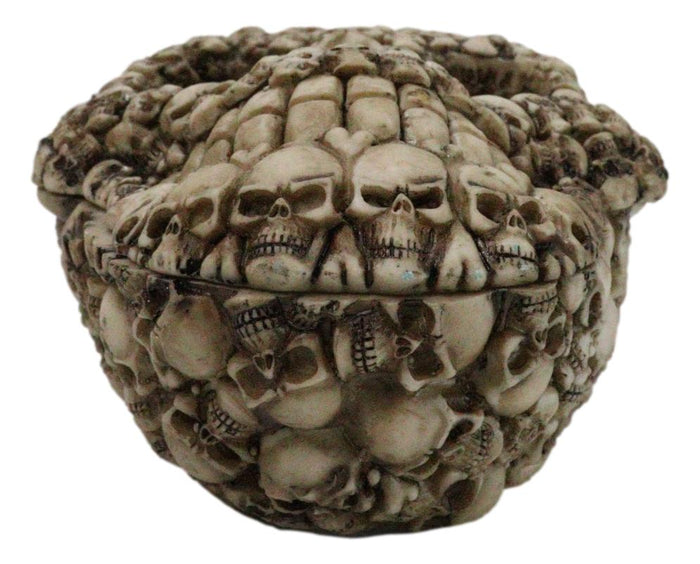 Ebros Gift Ossuary Graveyard Skulls And Bones Ghoulish Skull Face Decorative Trinket Box