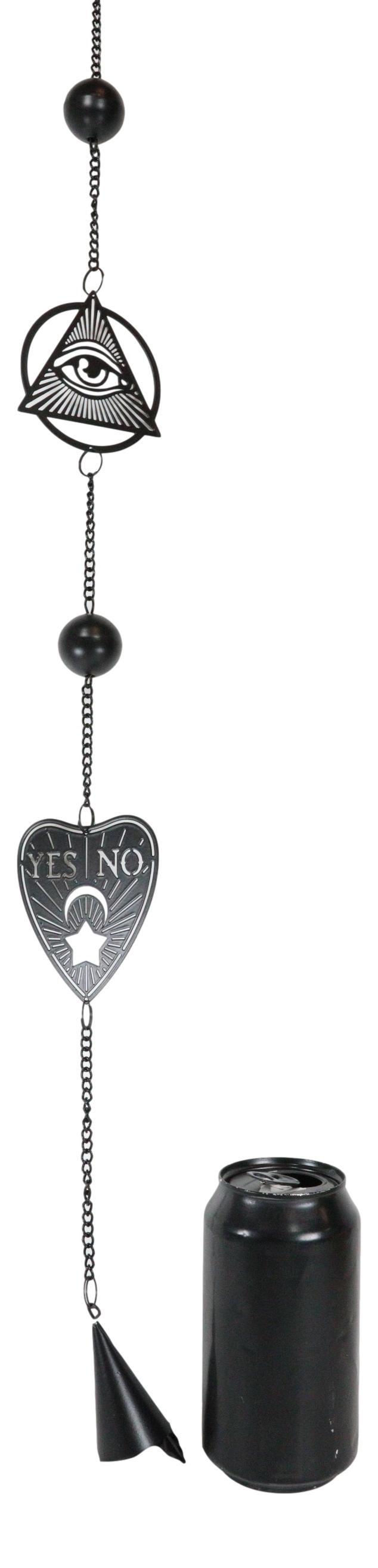 Ebros Gift Ouija Planchette Eye Of Providence Metal Wall Hanging Mobile Wind Chime W/ Beads