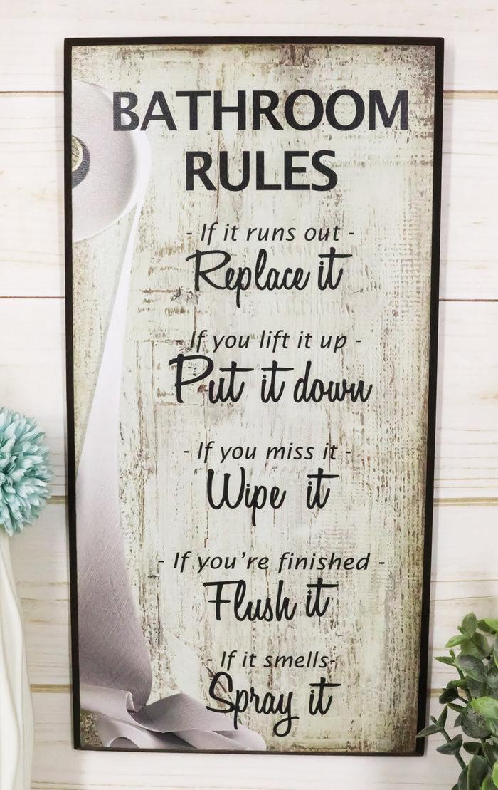 Ebros Gift Our Family Rules Wall Art Signs Decor Set Of 3 For Kitchen House Bathroom Accent
