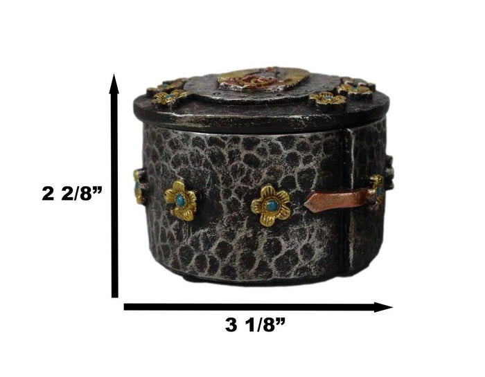 Ebros Gift Our Holy Lady Of Guadalupe Mother Mary Decorative Round Jewelry Rosary Box