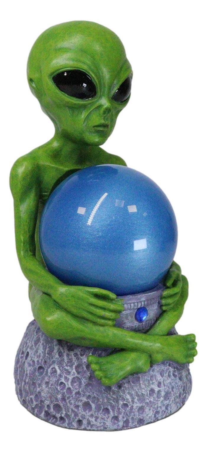 Ebros Gift Outer Space UFO ET Roswell Alien Holding Sandstorm Earth Globe Ball Figurine