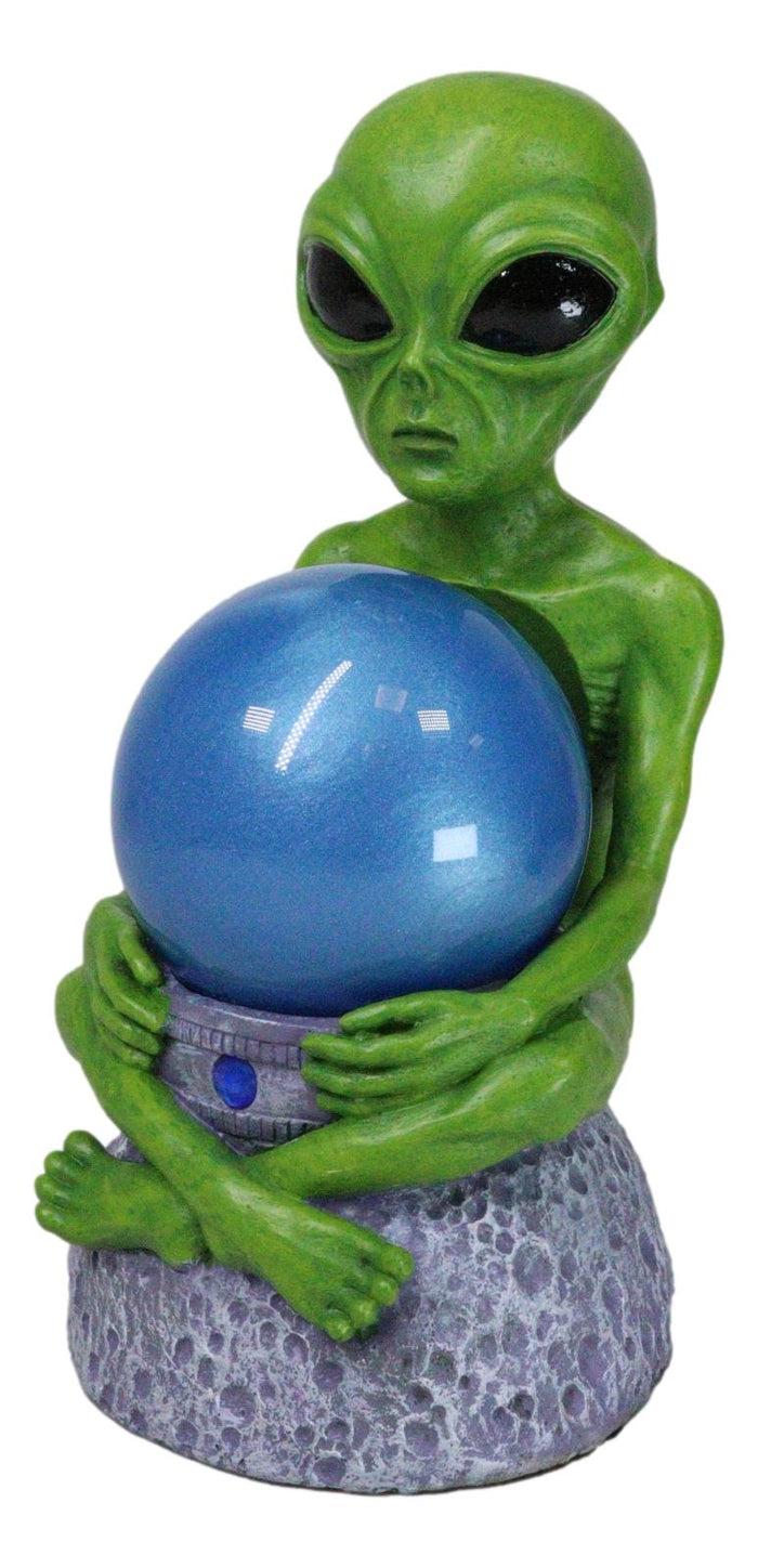 Ebros Gift Outer Space UFO ET Roswell Alien Holding Sandstorm Earth Globe Ball Figurine
